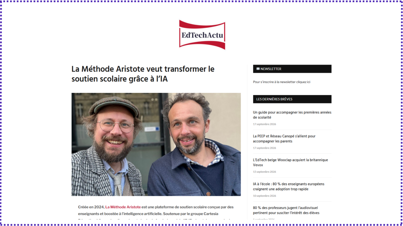 La Méthode Aristote veut transformer le soutien scolaire grâce à l’IA